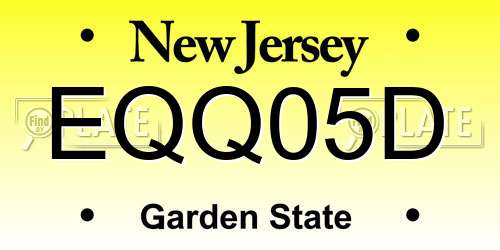 EQQ05D New Jersey License Plate