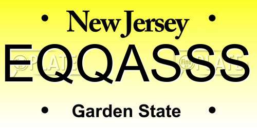 EQQASSS New Jersey License Plate
