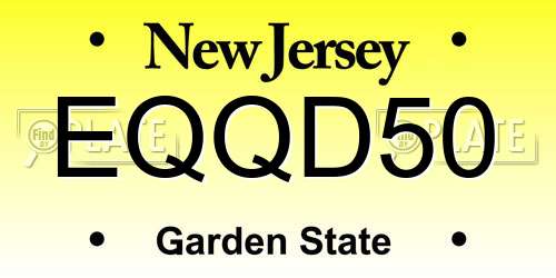EQQD50 New Jersey License Plate