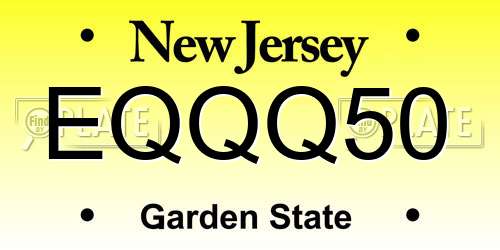 EQQQ50 New Jersey License Plate