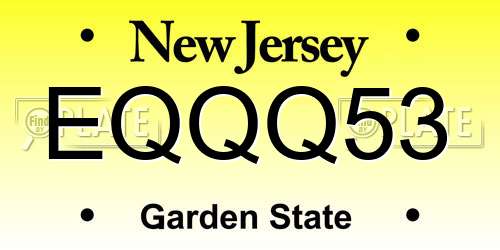 EQQQ53 New Jersey License Plate