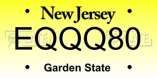 EQQQ80 New Jersey License Plate