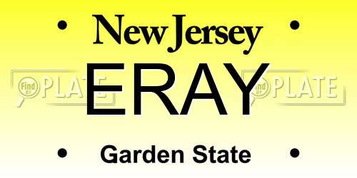 ERAY New Jersey License Plate