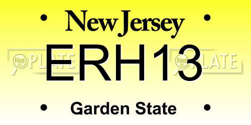 ERH13 New Jersey License Plate