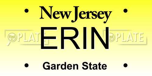 ERIN New Jersey License Plate