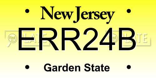 ERR24B New Jersey License Plate