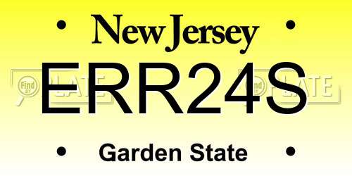 ERR24S New Jersey License Plate