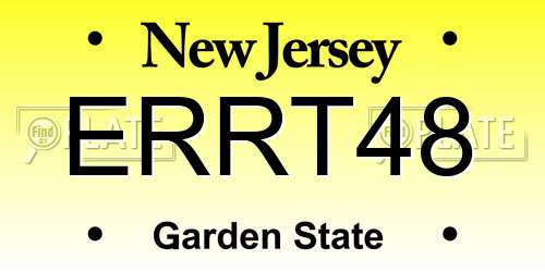 ERRT48 New Jersey License Plate