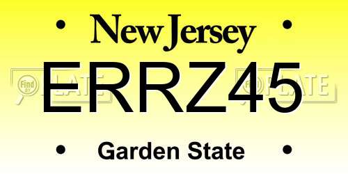 ERRZ45 New Jersey License Plate