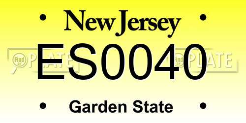 ES0040 New Jersey License Plate