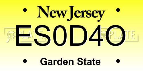 ES0D4O New Jersey License Plate