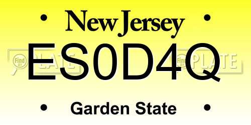 ES0D4Q New Jersey License Plate