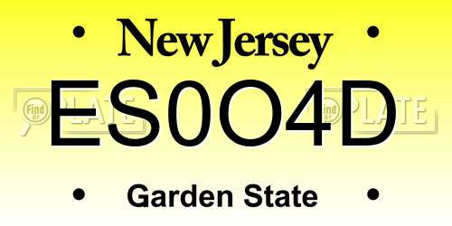 ES0O4D New Jersey License Plate