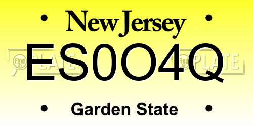 ES0O4Q New Jersey License Plate