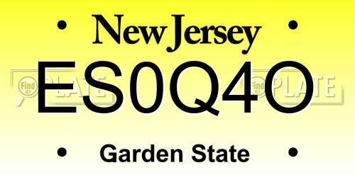 ES0Q4O New Jersey License Plate
