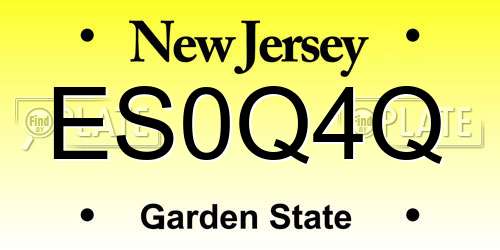 ES0Q4Q New Jersey License Plate