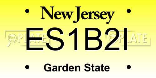 ES1B2I New Jersey License Plate