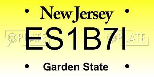 ES1B7I New Jersey License Plate