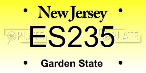 ES235 New Jersey License Plate