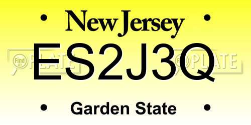 ES2J3Q New Jersey License Plate