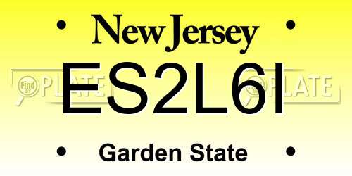 ES2L6I New Jersey License Plate
