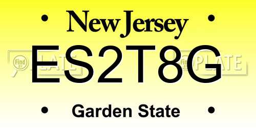 ES2T8G New Jersey License Plate