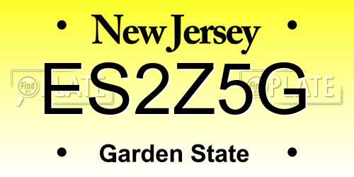 ES2Z5G New Jersey License Plate