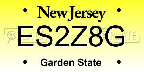 ES2Z8G New Jersey License Plate