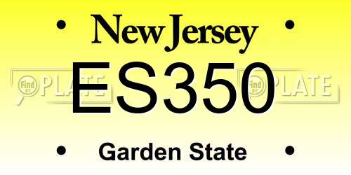 ES350 New Jersey License Plate