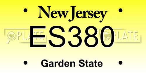 ES380 New Jersey License Plate