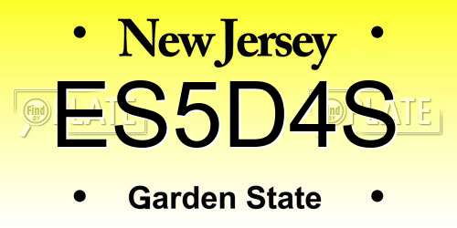 ES5D4S New Jersey License Plate