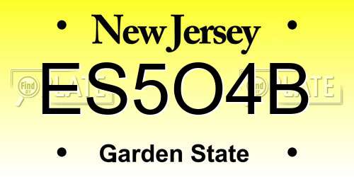 ES5O4B New Jersey License Plate