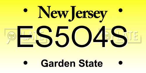 ES5O4S New Jersey License Plate