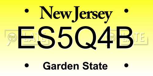 ES5Q4B New Jersey License Plate