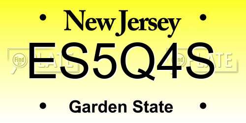 ES5Q4S New Jersey License Plate