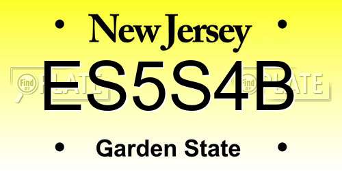 ES5S4B New Jersey License Plate