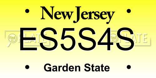 ES5S4S New Jersey License Plate
