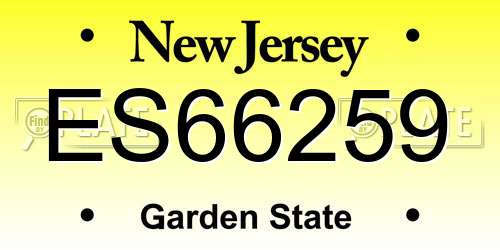 ES66259 New Jersey License Plate