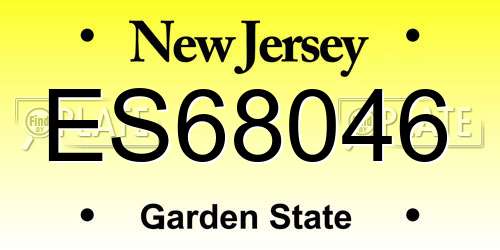 ES68046 New Jersey License Plate
