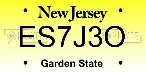 ES7J3O New Jersey License Plate