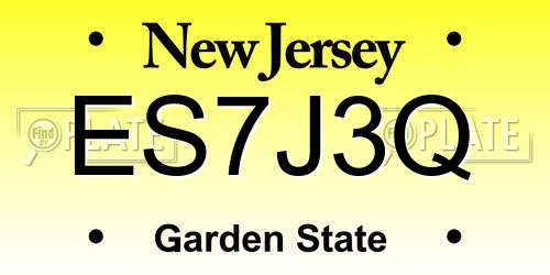 ES7J3Q New Jersey License Plate