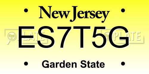 ES7T5G New Jersey License Plate