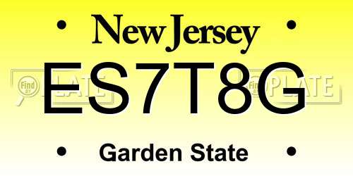ES7T8G New Jersey License Plate