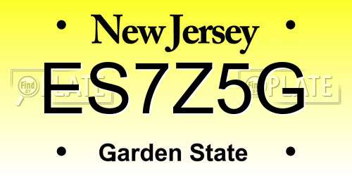 ES7Z5G New Jersey License Plate