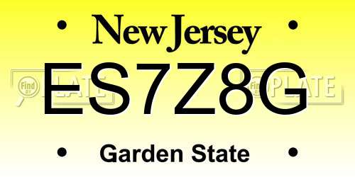 ES7Z8G New Jersey License Plate