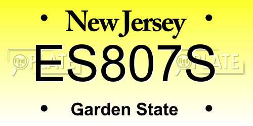 ES807S New Jersey License Plate