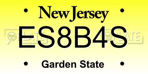ES8B4S New Jersey License Plate