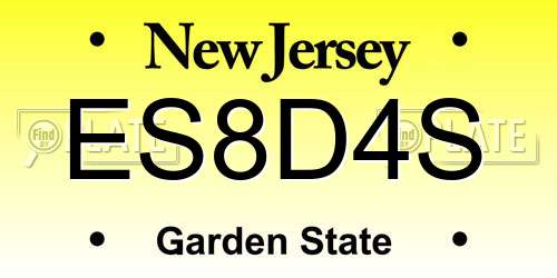 ES8D4S New Jersey License Plate