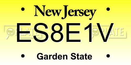 ES8E1V New Jersey License Plate