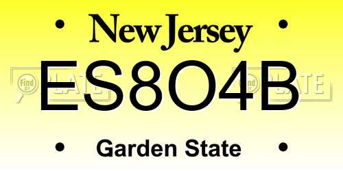 ES8O4B New Jersey License Plate